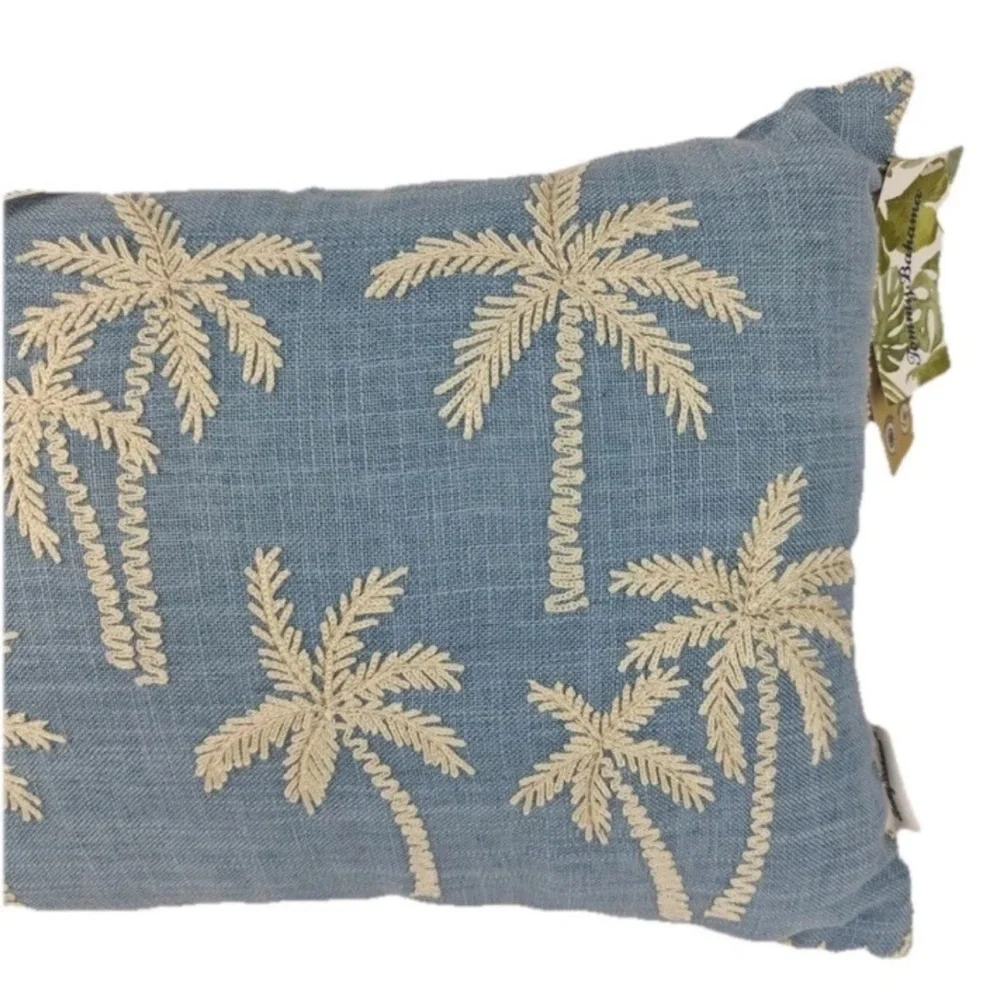 Tommy Bahama 14 x 24 Throw Pillow Indoor/Outdoor Palm Trees Blue Tropical Beach